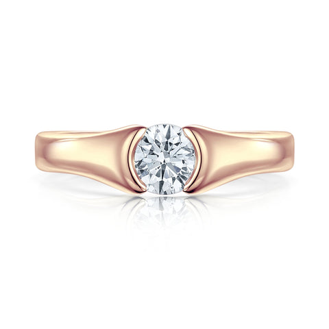 Venus 0.5ct Solitaire Diamond Ring in 9ct Rose Gold by Sheila Fleet Jewellery