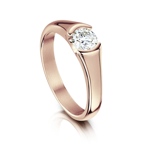 Venus 0.5ct Solitaire Diamond Ring in 9ct Rose Gold by Sheila Fleet Jewellery