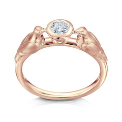 Dove Diamond Ring in 9ct Rose Gold by Sheila Fleet Jewellery
