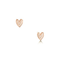 Secret Hearts Stud Earrings in 9ct Rose Gold by Sheila Fleet Jewellery