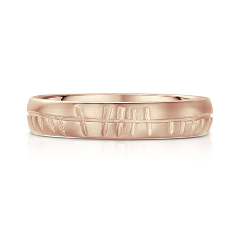 Ogham Small Ring in 9ct Rose Gold by Sheila Fleet Jewellery