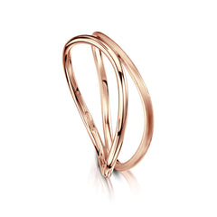 Double Stacking Wave Ring in 9ct Rose Gold by Sheila Fleet Jewellery