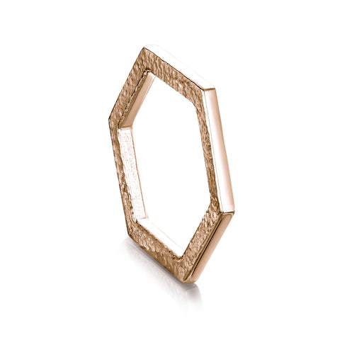 Honeycomb Hexagon Ring in 9ct Rose Gold by Sheila Fleet Jewellery