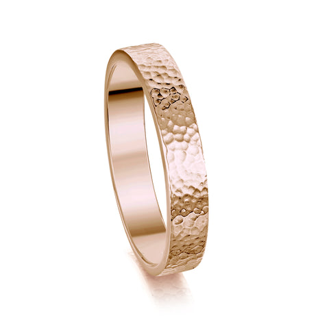 Honeycomb 4mm Textured Ring in 9ct Rose Gold by Sheila Fleet Jewellery