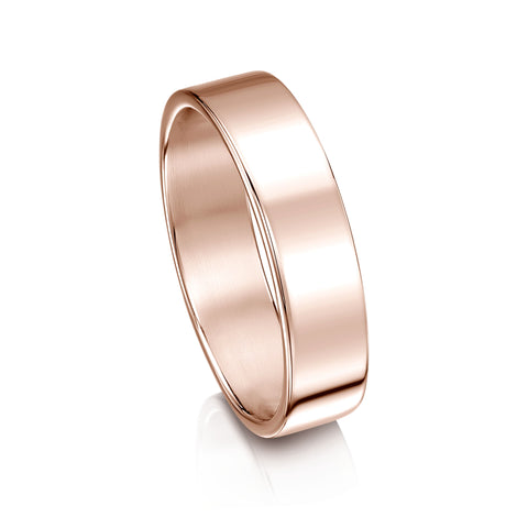 Contemporary 5mm Wedding Ring in 9ct Rose Gold by Sheila Fleet Jewellery