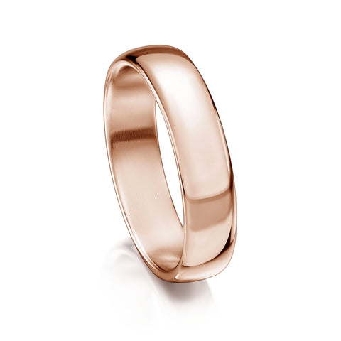 Traditional 5mm Wedding Ring in 9ct Rose Gold by Sheila Fleet Jewellery