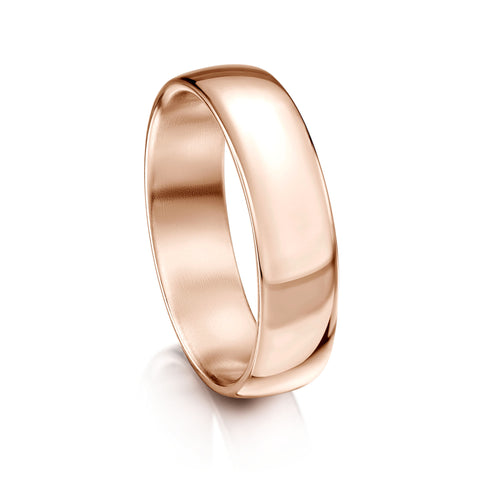 Traditional 6mm Wedding Ring in 9ct Rose Gold by Sheila Fleet Jewellery