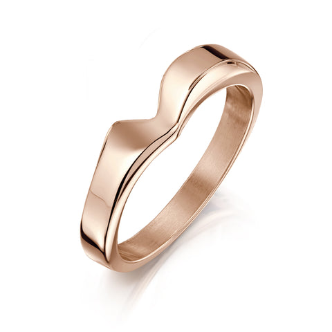 V-shape Wedding Band in 9ct Rose Gold (to match DR191) by Sheila Fleet Jewellery