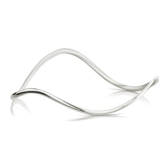 Tidal Single Bangle in 9ct White Gold by Sheila Fleet Jewellery