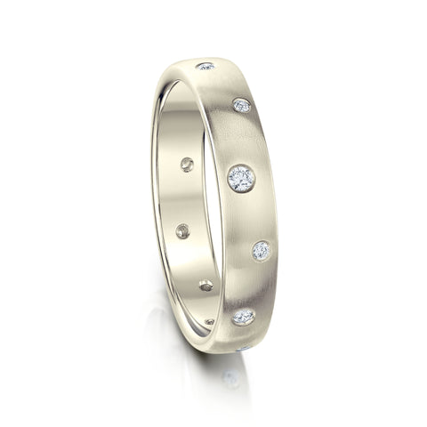 Traditional 12-diamond 4mm Constellation Ring in 9ct White Gold by Sheila Fleet Jewellery
