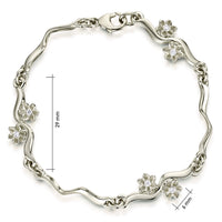 Diamond Daisies 6-flower Bracelet in 9ct White Gold by Sheila Fleet Jewellery