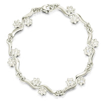 Diamond Daisies 12-flower Bracelet in 9ct White Gold