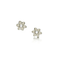 Diamond Daisies Petite Stud Earrings in 9ct White Gold by Sheila Fleet Jewellery