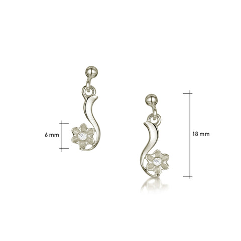 Diamond Daisies 9ct White Gold Drop earrings