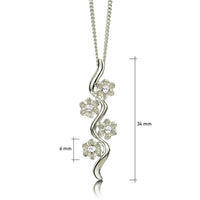 Diamond Daisies 4-flower Enamel Pendant in 9ct White Gold by Sheila Fleet Jewellery