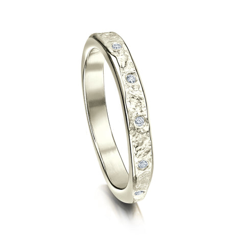 Matrix 12-Diamond Band in 9ct White Gold by Sheila Fleet Jewellery