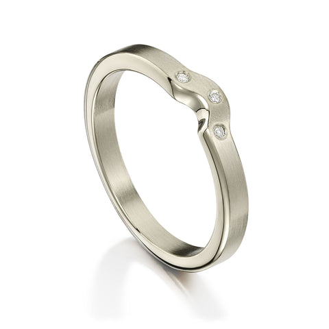 Diamond Arch Wedding Band in 9ct White Gold (to match DR177) by Sheila Fleet Jewellery