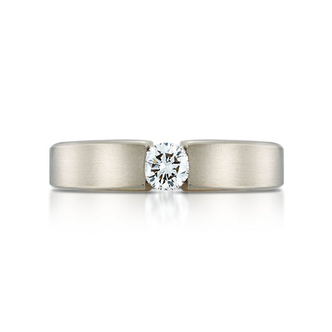 Tension-style 0.25ct Diamond Solitaire Ring in 9ct White Gold by Sheila Fleet Jewellery