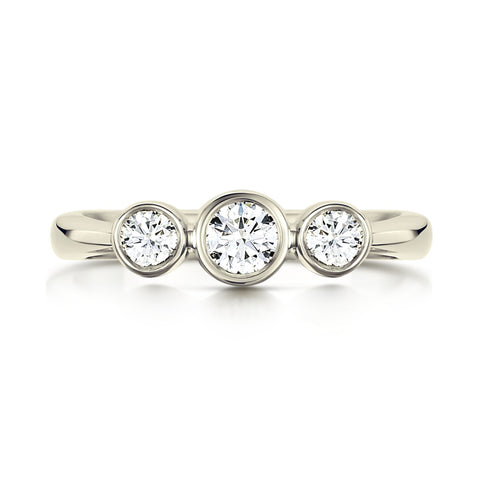 Trilogy Diamond Ring in 9ct White Gold by Sheila Fleet Jewellery