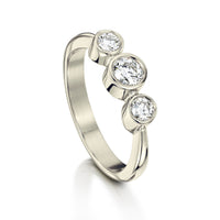 Trilogy Diamond Ring in 9ct White Gold by Sheila Fleet Jewellery