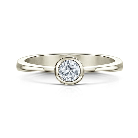 Contemporary 0.25ct Solitaire Diamond Ring in 9ct White Gold by Sheila Fleet Jewellery