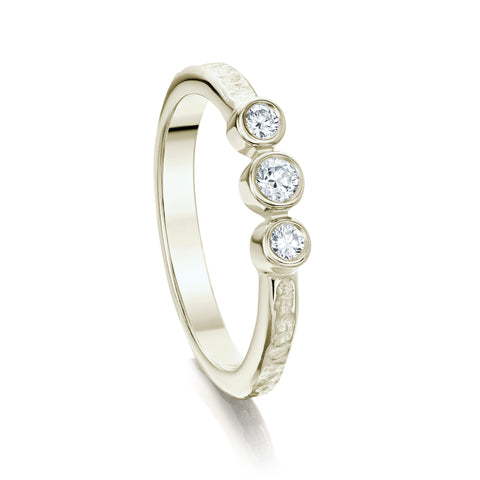 Matrix Diamond Trilogy Ring in 9ct White Gold by Sheila Fleet Jewellery