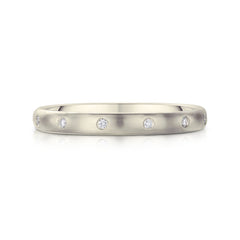 Traditional 12-diamond 3mm Wedding Ring in 9ct White Gold by Sheila Fleet Jewellery