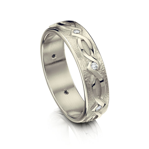 Sweetheart Diamond Ring in 9ct White Gold by Sheila Fleet Jewellery