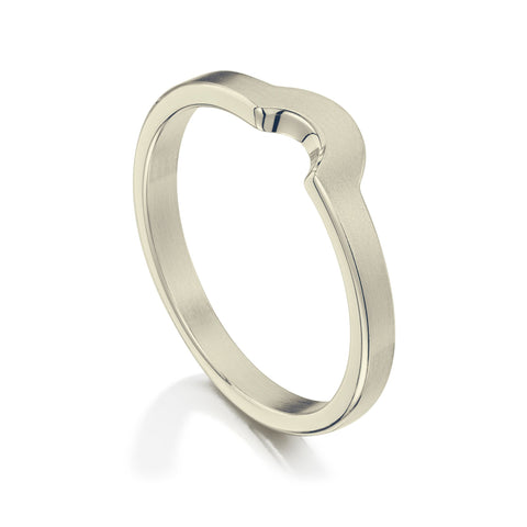 Arch Wedding Band in 9ct White Gold (to match DR181) by Sheila Fleet Jewellery
