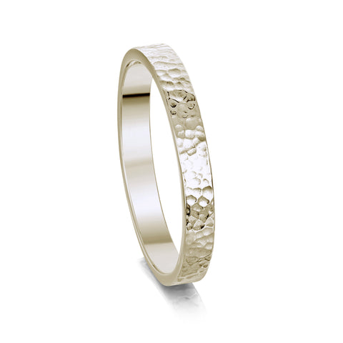 Honeycomb 3mm Textured Ring in 9ct White Gold by Sheila Fleet Jewellery
