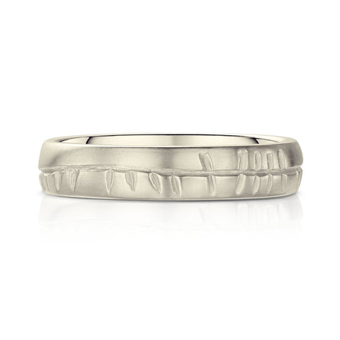 Ogham Small Ring in 9ct White Gold by Sheila Fleet Jewellery
