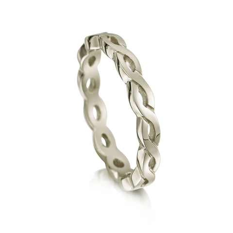 Celtic Twist Band in 9ct White Gold by Sheila Fleet Jewellery