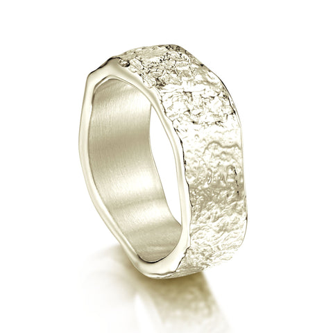 Matrix Texture Band in 9ct White Gold by Sheila Fleet Jewellery