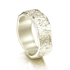 Matrix Texture Band in 9ct White Gold by Sheila Fleet Jewellery