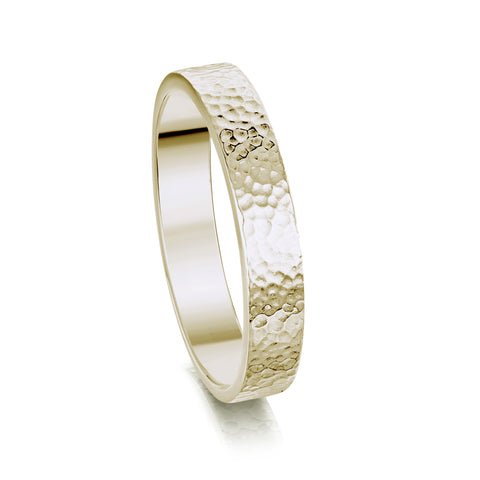 Honeycomb 4mm Textured Ring in 9ct White Gold by Sheila Fleet Jewellery