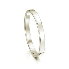 Contemporary 2mm Wedding Ring in 9ct White Gold by Sheila Fleet Jewellery
