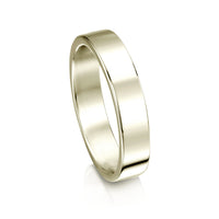 Contemporary 4mm Wedding Ring in 9ct White Gold by Sheila Fleet Jewellery