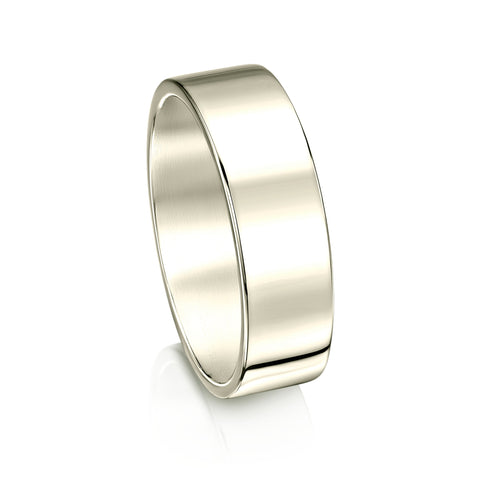 Contemporary 6mm Wedding Ring in 9ct White Gold by Sheila Fleet Jewellery