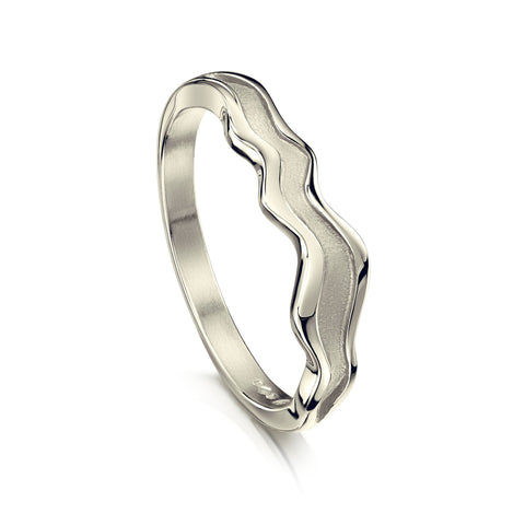 River Ripples Ring in 9ct White Gold by Sheila Fleet Jewellery