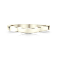 Contemporary Curve Wedding Band in 9ct White Gold (RX176)