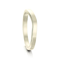 Contemporary Curve Wedding Band in 9ct White Gold (RX176)