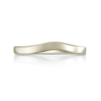 Contemporary Curve Wedding Band in 9ct White Gold (to match DR181) by Sheila Fleet Jewellery