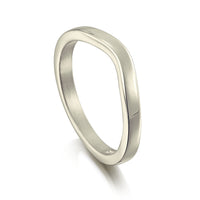 Contemporary Curve Wedding Band in 9ct White Gold (to match DR181) by Sheila Fleet Jewellery