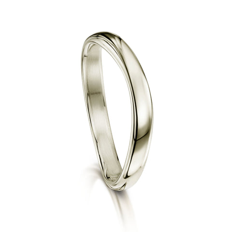 Wave Ring in 9ct White Gold by Sheila Fleet Jewellery