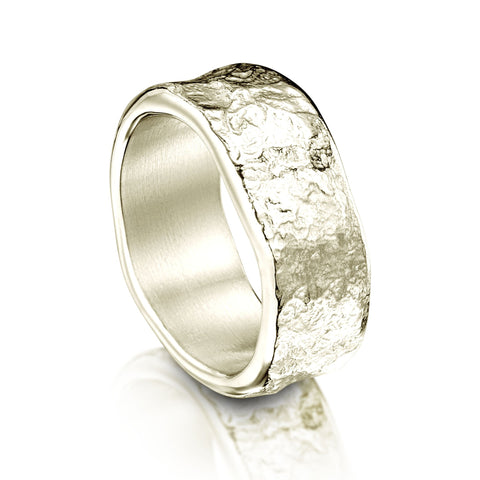 Matrix 8mm Band in 9ct White Gold by Sheila Fleet Jewellery