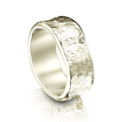 Matrix 8mm Band in 9ct White Gold by Sheila Fleet Jewellery