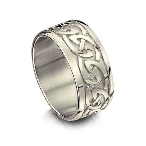 Celtic Knotwork Dress Ring in 9ct White Gold by Sheila Fleet Jewellery