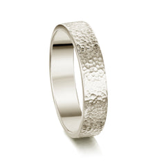 Honeycomb 5mm Textured Ring in 9ct White Gold by Sheila Fleet Jewellery