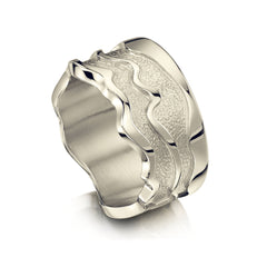 River Ripples Dress Ring in 9ct White Gold by Sheila Fleet Jewellery