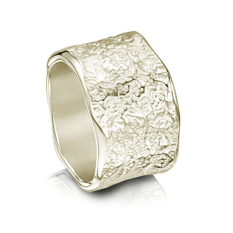 Matrix 13mm Band in 9ct White Gold by Sheila Fleet Jewellery